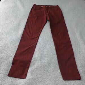Tailored Athlete Pants Mens 32x34 Muscle Fit Chino Trousers Maroon Stretch